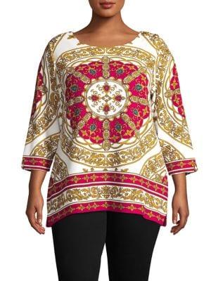 Rafaella Plus Medallion-print Top