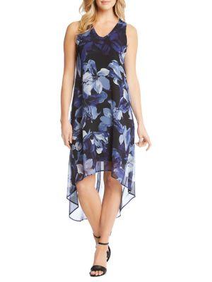 Karen Kane Sleeveless Floral Hi-lo Midi Dress