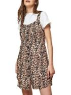 Miss Selfridge Leopard Printed Pinny Dress