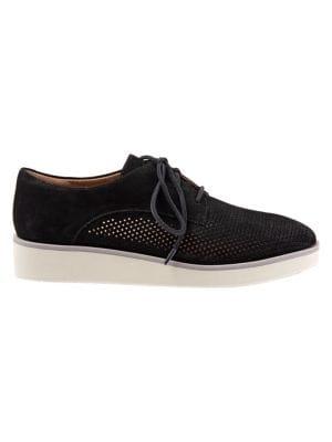 Softwalk Willis Perforated Leather Platform Derby Sneakers