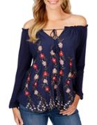Lucky Brand Off-the-shoulder Printed Top