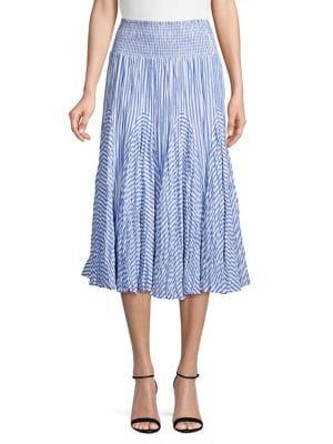 Joan Vass Striped Cotton Skirt