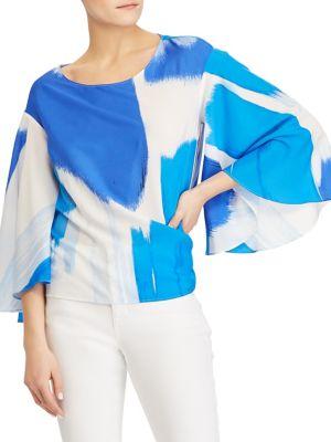 Lauren Ralph Lauren Crepe Flutter-sleeve Top