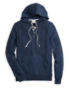 Brooks Brothers Red Fleece Cable Knit Hooded Henley