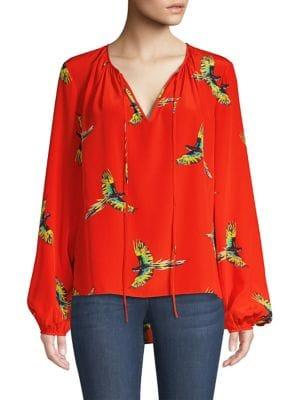 Diane Von Furstenberg Silk Keyhole Blouse