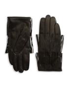 Carolina Amato Fringed Leather Gloves