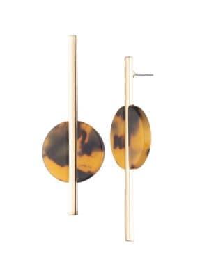 Trina By Trina Turk Geo Jewels Goldtone Mismatched Drop Earrings