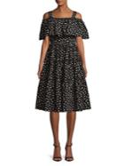 Vero Moda Polka Dot Cold-shoulder Fit-&-flare Dress