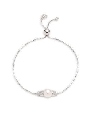 Carolee Sterling Silver & 9-10mm Freshwater Pearl Slider Chain Bracelet