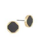 Laundry By Shelli Segal Faux Leather Inlay Stud Earrings