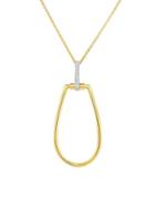Roberto Coin Classic Parisienne Oval Diamond, 18k White Gold And 18k Yellow Gold Pendant Necklace