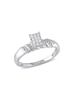 Sonatina Sterling Silver Diamond Engagement Ring