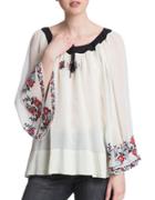 Plenty By Tracy Reese Embroidered Peasant Blouse