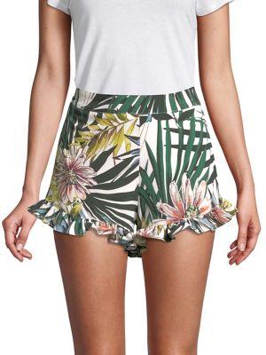 Design Lab Lord & Taylor Floral Ruffled Shorts