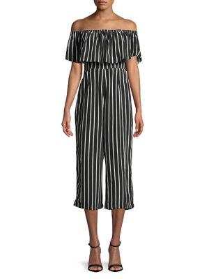 Design Lab Lord & Taylor Striped Culotte Jumpsuit