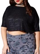 Mblm By Tess Holliday Three-quarter Sleeve Crop Top
