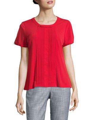 Karl Lagerfeld Paris Pintucked Knit Top