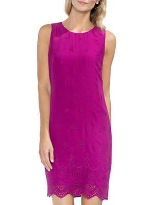 Vince Camuto Topic Heat Scalloped-hem Sleeveless Shift Dress