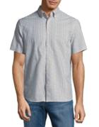 Black Brown Pinstripe Short-sleeve Shirt
