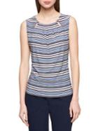 Tommy Hilfiger Sleeveless Beaded Striped Top