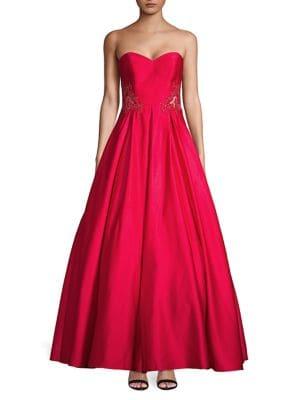 Blondie Nites Strapless Appliqued Ball Gown