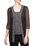 Alex Evenings Glitter Two-piece Jacket & Top
