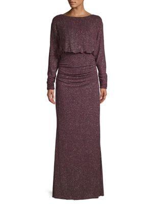 Vince Camuto Long-sleeve Cowl-back Gown