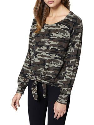 Sanctuary Laguna Tie-front Camouflage Sweater