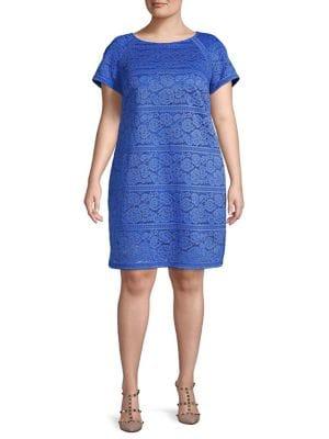 Eliza J Plus Floral Lace Shift Dress