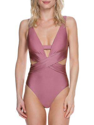 Becca By Rebecca Virtue Ballerina One-piece Plunge Neck Swimsuit