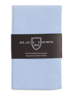 Black Brown Perth Solid Pre-folded Pocket Square