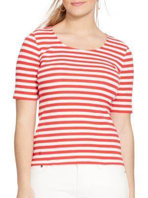 Lauren Ralph Lauren Plus Striped Stretch Tee