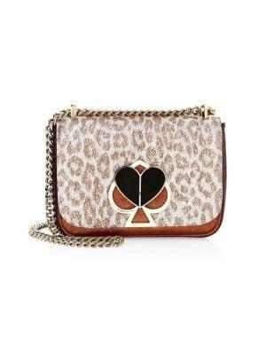 Kate Spade New York Small Nicola Spade & Heart Lock Leather Shoulder Bag