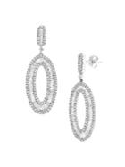 Effy Classique 14k White Gold & Diamond Oval Earrings