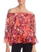 Lucky Brand Off-the-shoulder Floral Top