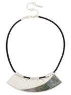 Kenneth Cole Shell Inlay Mother-of-pearl & Leather Cord Necklace