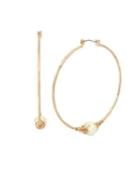 Robert Lee Morris Soho Large Faux Pearl Hoop Earring