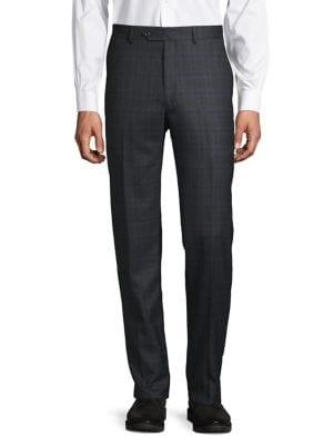Tommy Hilfiger Plaid-print Wool-blend Pants