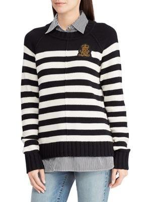 Lauren Ralph Lauren Petite Petite Striped Layered Shirt