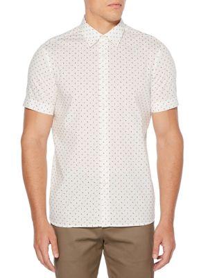 Perry Ellis Short Sleeve Slashed Dot Shirt