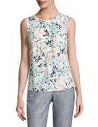 Karl Lagerfeld Paris Pleated Floral Shell