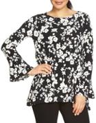 Chaus Bell Sleeve Floral Top