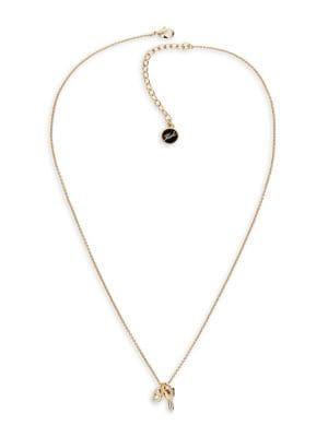 Karl Lagerfeld Paris Klassic Swarovski Crystal Choupette Lock & Key Pendant Necklace
