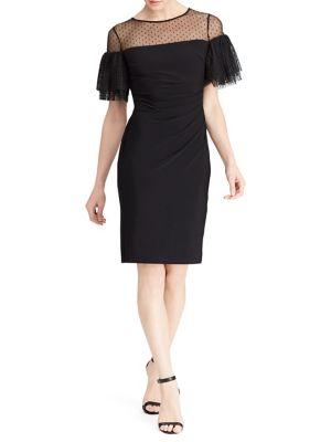 Lauren Ralph Lauren Sheer-yoke Jersey Dress