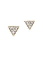 Adina Reyter 14k Yellow Gold & Pave White Diamond Super Tiny Triangle Stud Earrings