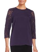 Lord & Taylor Judy Lace Steeve Blouse