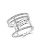 Effy Diamond And 14k White Gold Triple Ring