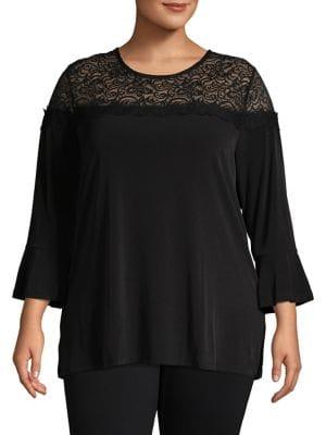 Michael Michael Kors Plus Plus Bell-cuff Lace Top