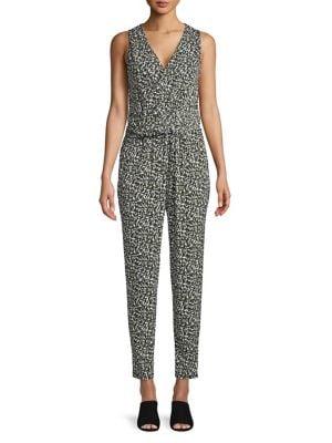 Michael Michael Kors Petite Printed Tie-waist Jumpsuit