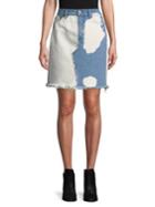 Design Lab Lord & Taylor Colorblock Denim Skirt
